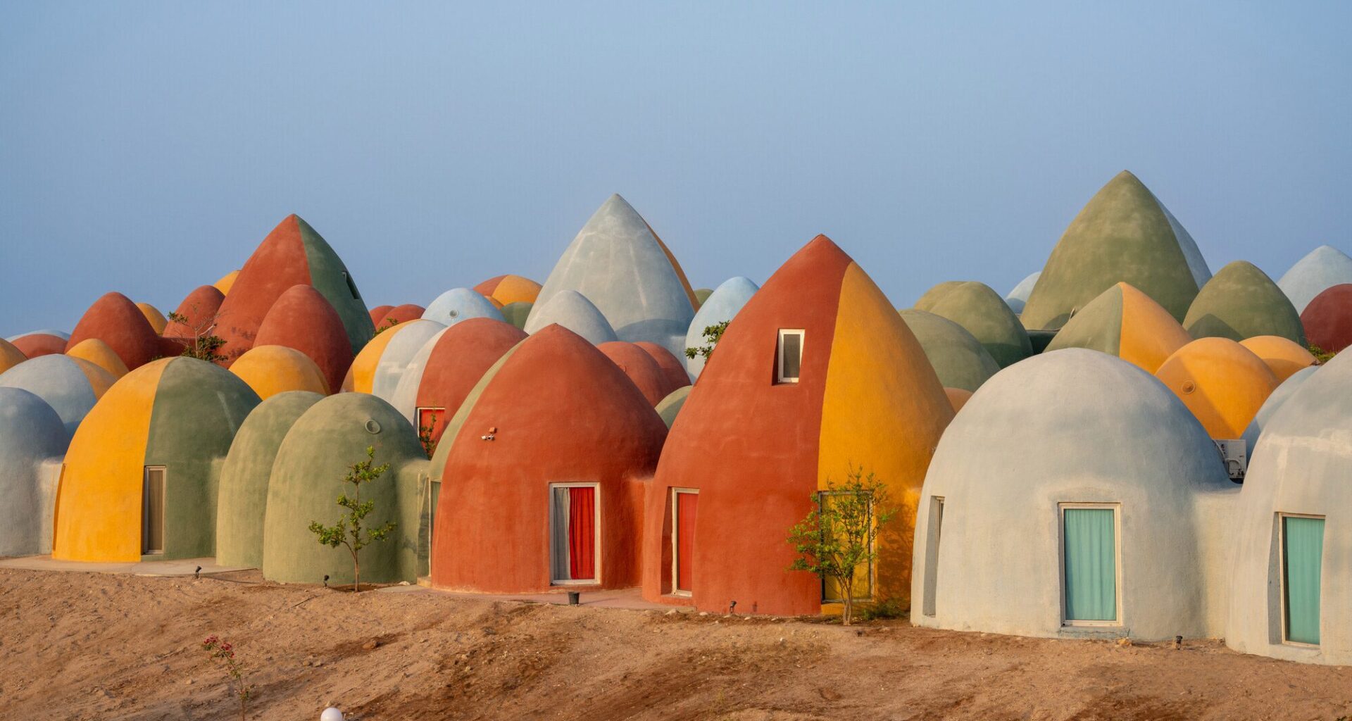 Colourful buildings in Iran