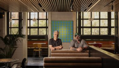 chefs sit in a restaurant