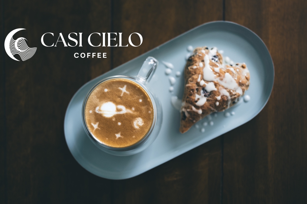 Promotional image of a coffee with latte art