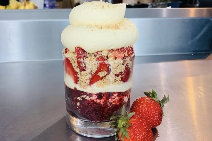 A cup of the Strawberry Blonde Sundae