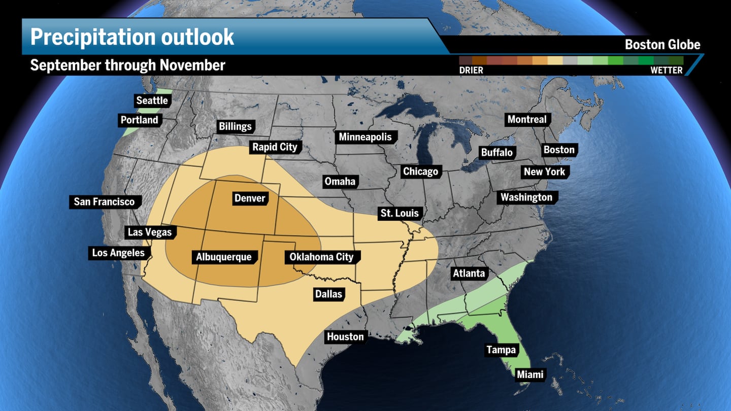 Fall may end up with about average precipitation across New England.