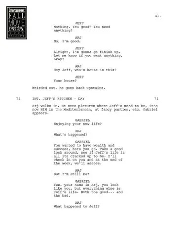 Lionsgate Aziz Ansari and Seth Rogen swap lives in 'Good Fortune' script page