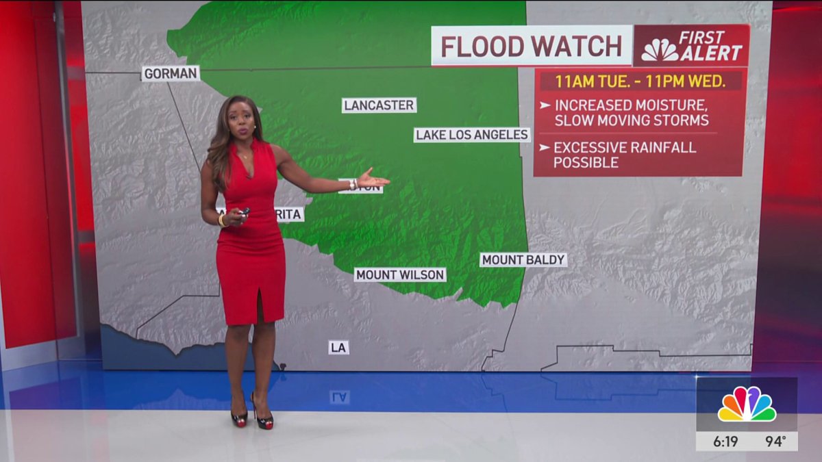 Parts of LA may see showers, possible flooding amid heat wave – NBC Los Angeles