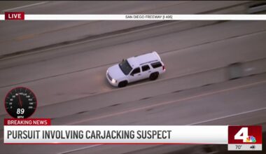 High-speed pursuit of carjacking suspect in LA and Orange counties – NBC Los Angeles