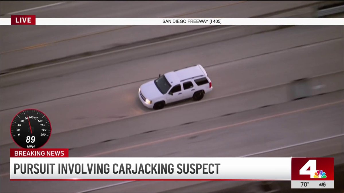 High-speed pursuit of carjacking suspect in LA and Orange counties – NBC Los Angeles