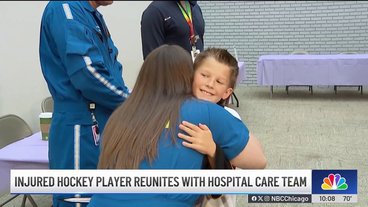 Surprise reunion for 10-year-old injured in boating incident – NBC Chicago