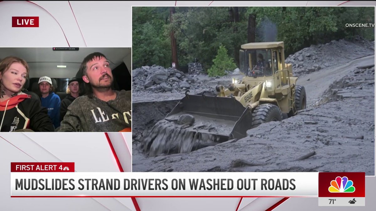 Mudslide traps drivers for hours in San Bernardino County – NBC Los Angeles