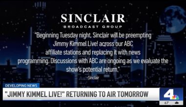 Sinclair to preempt ‘Jimmy Kimmel Live!’ for ABC affiliates – NBC Los Angeles