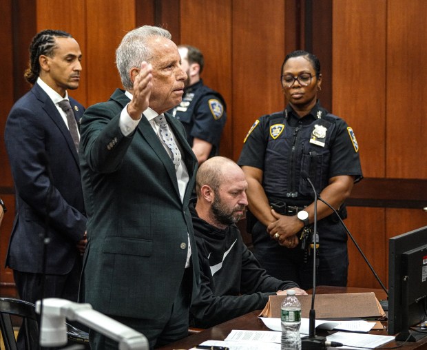 Jeremy Fistel is arraigned in Queens Criminal Supreme Court on Thursday, Sept. 18, 2025, on charges of threatening New York City mayoral candidate Zohran Mamdani in three expletive-laden calls in June and July and via an email sent through Mamdani's campaign portal. (Dean Moses / Pool)
