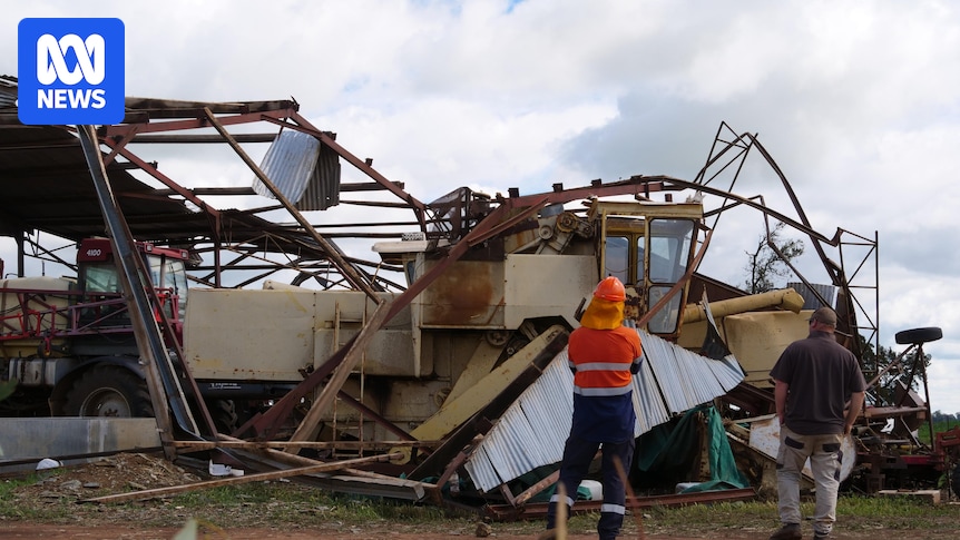 Farmer makes lucky escape as tornadoes hit NSW properties