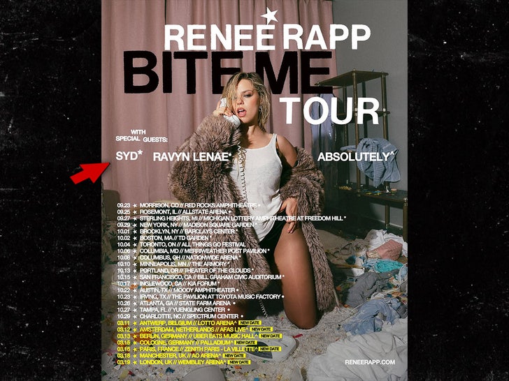 renee rapp tour syd the kid sub instagram arrow
