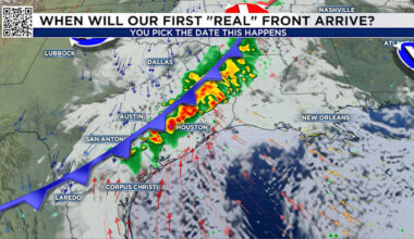 When will the first “real” cold front arrive in Houston?