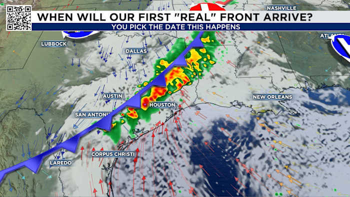 When will the first “real” cold front arrive in Houston?