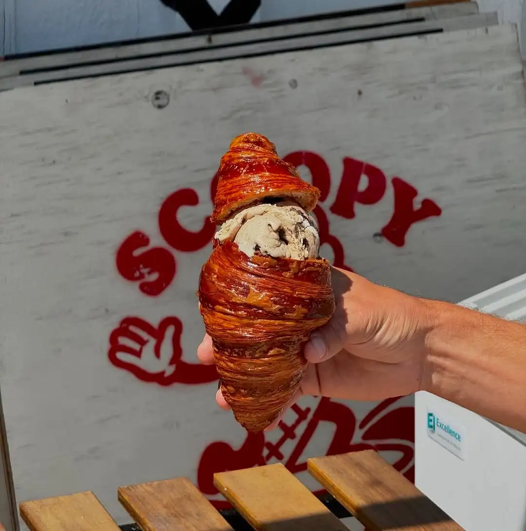 New flavors from San Diego ice cream pop-up shop Scoopy Scoopy featuring a new collaborations Michi Michi baking collective in Bankers Hill