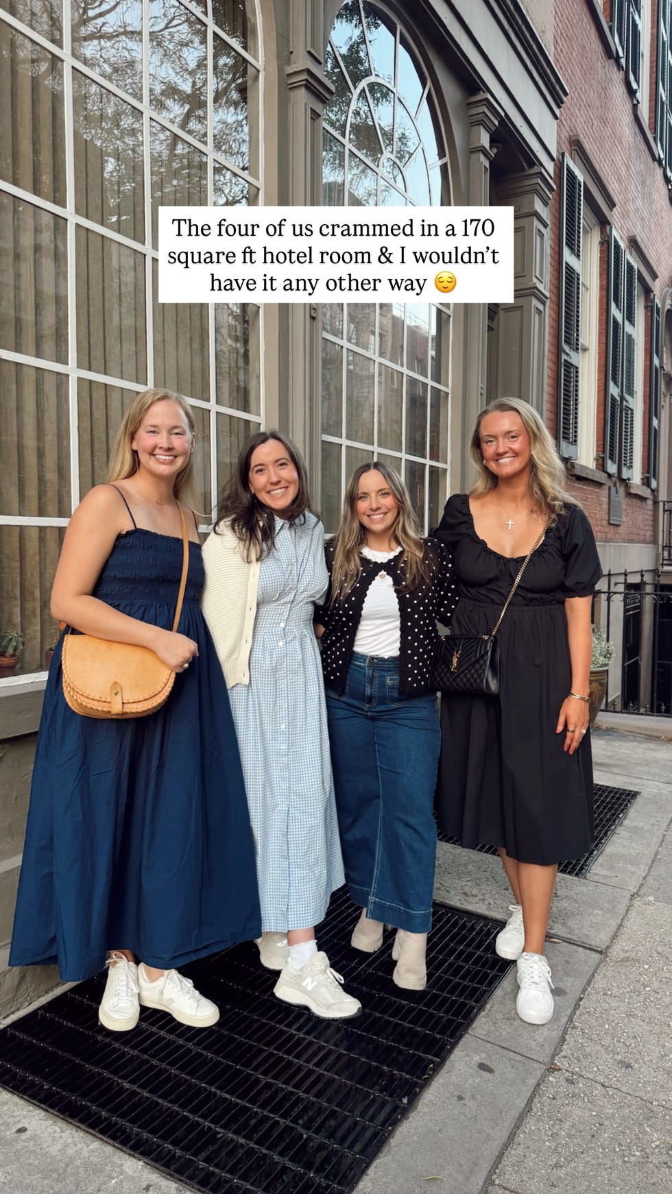 alex drummond and her girlfriends pose for a photo in nyc
