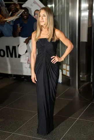 Getty Aniston wore a glamorous ruched dress