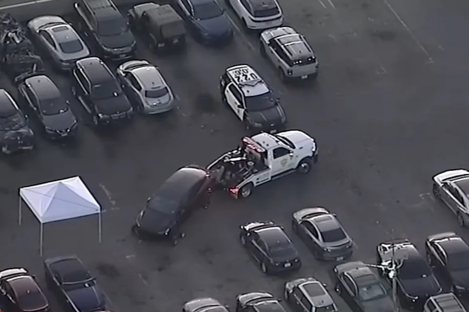 The Tesla registered to D4dv currently being investigated by L.A. Police