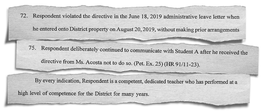 Excerpts from Texas Education Agency hearing examiner’s report