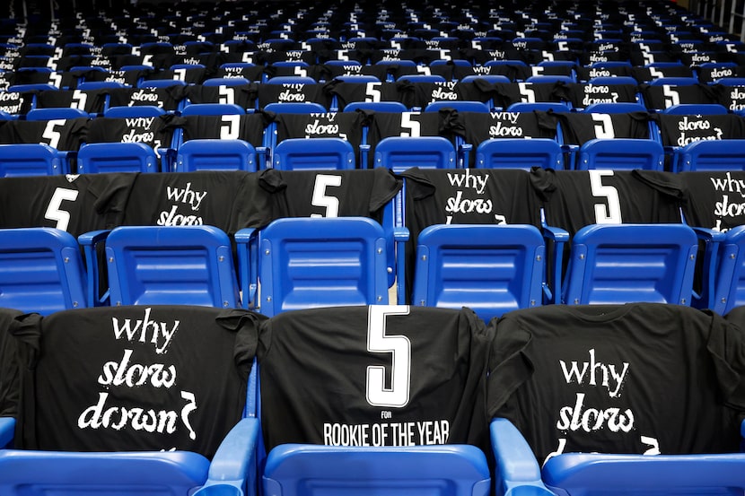 Shirts campaigning for Dallas Wings guard Paige Bueckers to win WNBA Rookie of the Year...