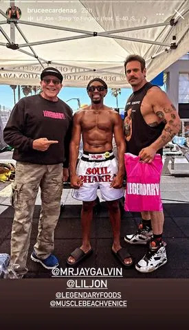 bruceeardenas/Instagram Lil Jon with his trainer at the Muscle Beach competition