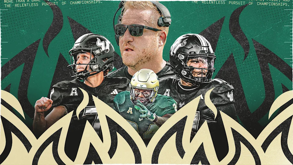 Alex Golesh and the USF Bulls are 2-0 with the chance for another upset this weekend against Miami. (Dillon Minshall/Yahoo Sports)