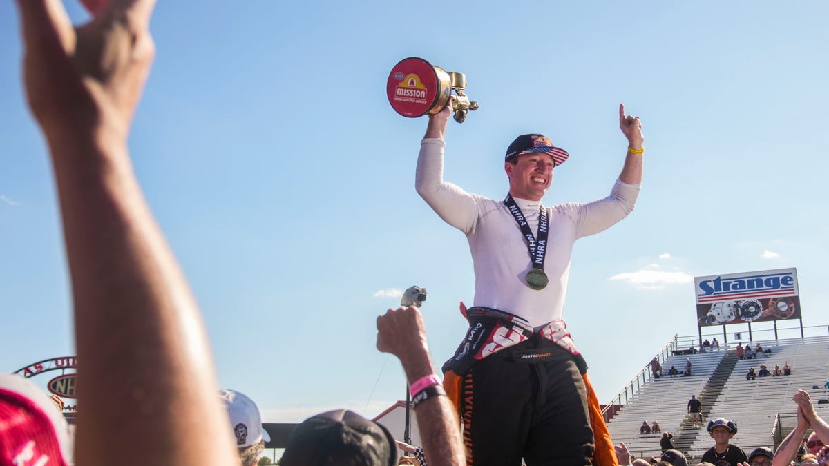 Justin Ashley wins over NASCAR Cup champ