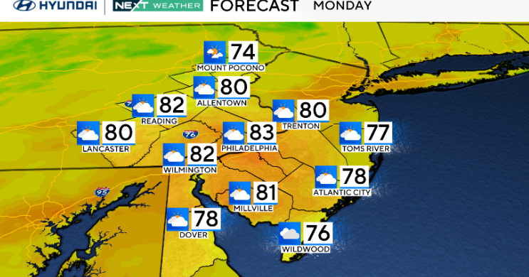Patchy fog could develop overnight on Monday in Philadelphia region. Here's the weather forecast.