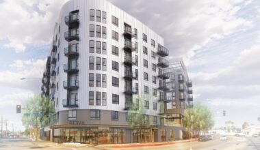 Mixed-use development fully-framed at 939 W. Manchester Blvd. in Inglewood