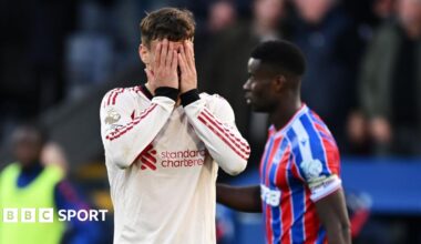 Crystal Palace 2-1 Liverpool: Eddie Nketiah's late strike gives Palace victory