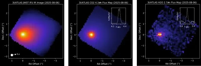 JWST images of comet 3I/ATLAS. (<a href="https://science.nasa.gov/blogs/3iatlas/2025/08/25/nasas-webb-space-telescope-observes-interstellar-comet/" rel="nofollow noopener" target="_blank" data-ylk="slk:NASA/James Webb Space Telescope;elm:context_link;itc:0;sec:content-canvas" class="link ">NASA/James Webb Space Telescope</a>)