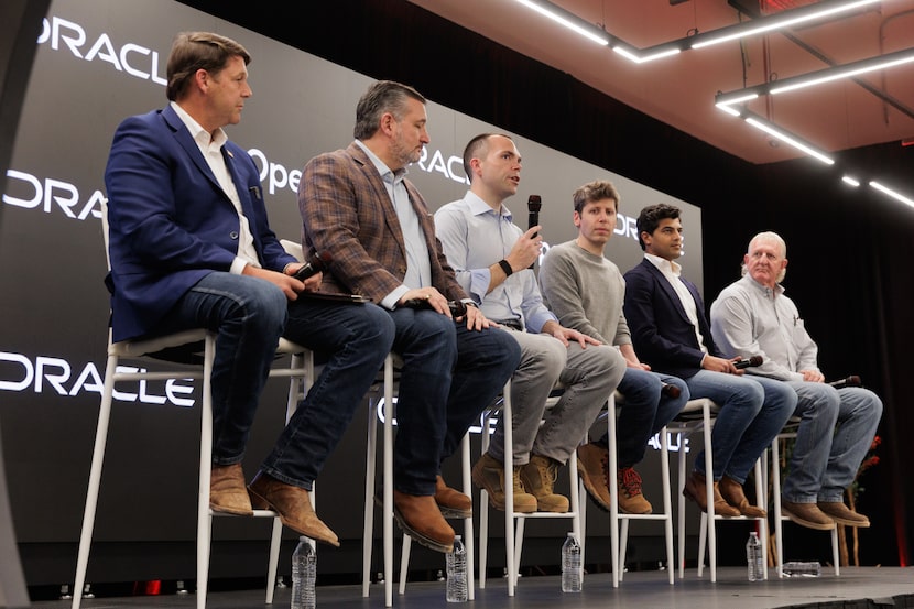 Oracle CEO Clay Magouyrk speaks as policymakers and industry leaders have a Q&A following a...