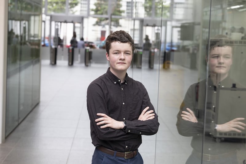 Eoghan Collins (19) from Galway, who is in his third year studying electrical engineering at the University of Galway. Photograph: Tyndall National Institute
