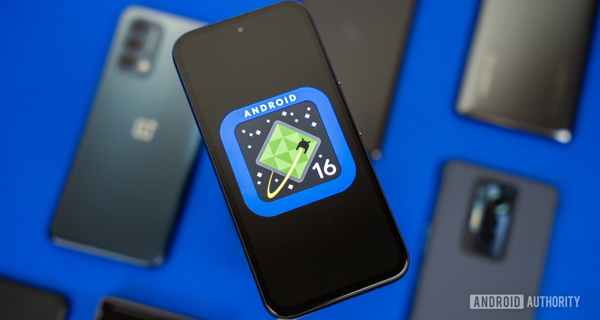 Android 16 logo on smartphone 04