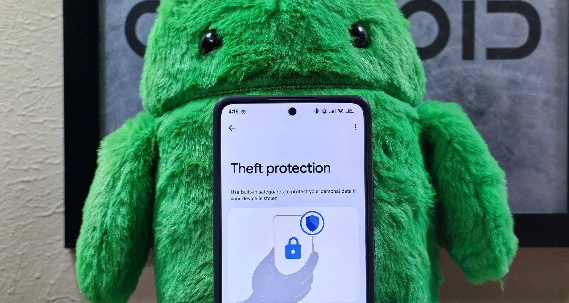 Theft protection settings on Android