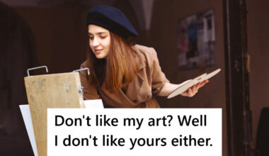 Woman painting wearing beret