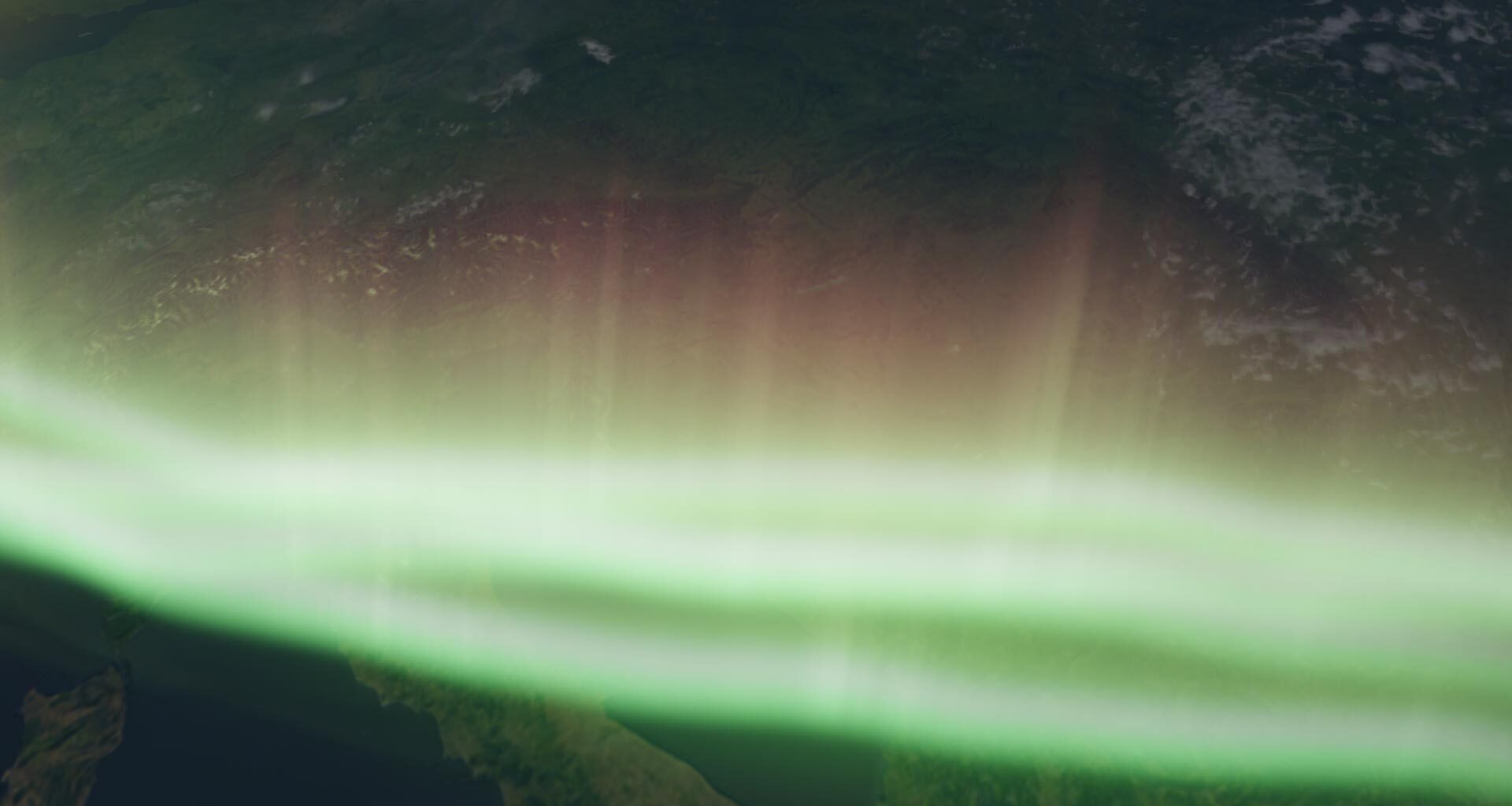 Aurora Bands Extending Across Earth’s Atmosphere