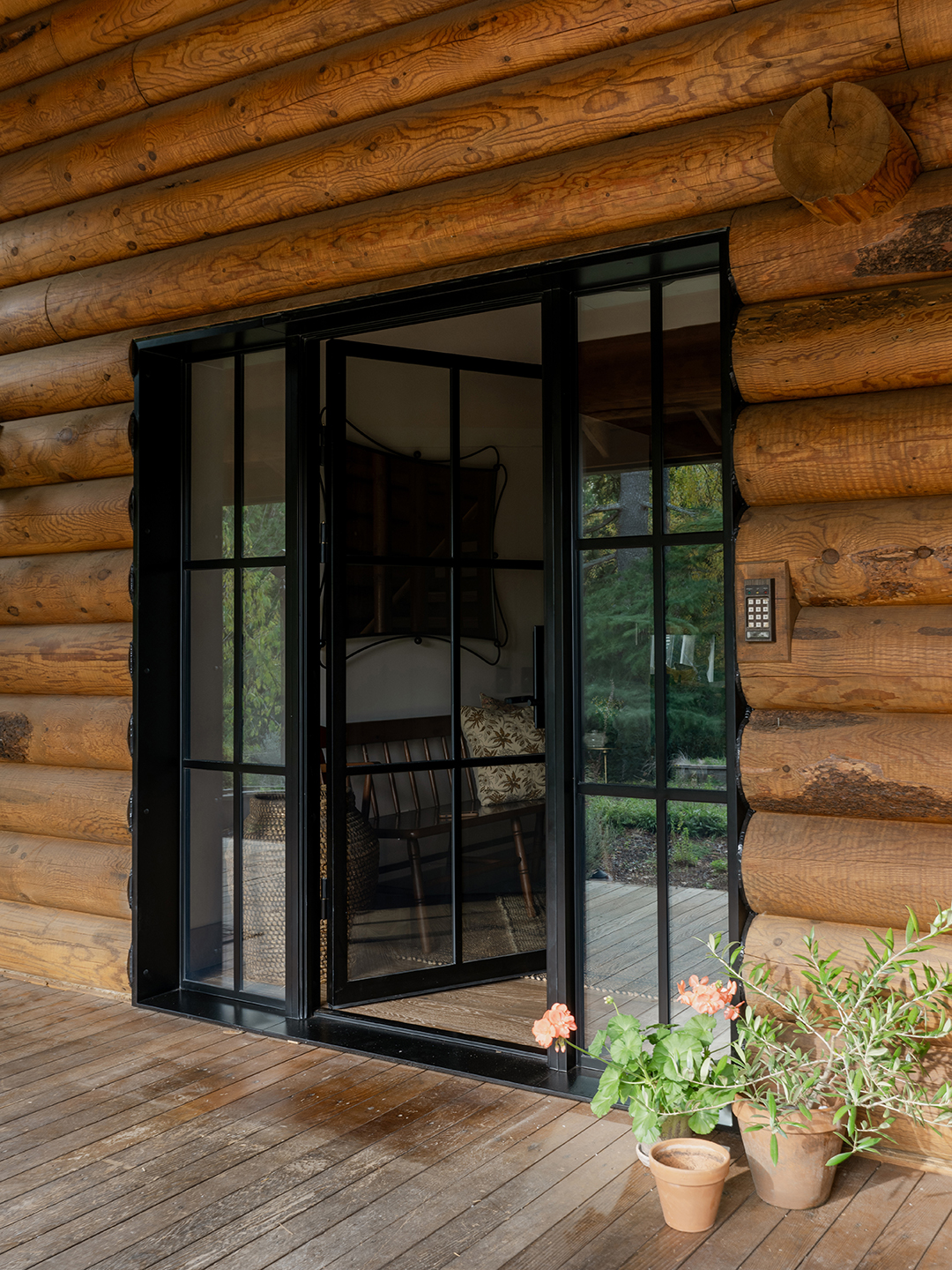 Glass paneled front door