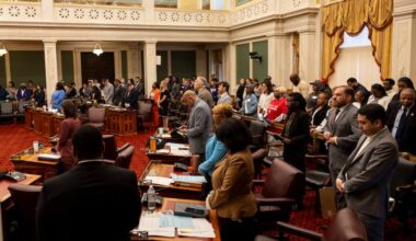 Council President Kenyatta Johnson calls for the room to rise for a moment of silence at City Hall in Philadelphia, Pa., on Thursday, May 15, 2025.