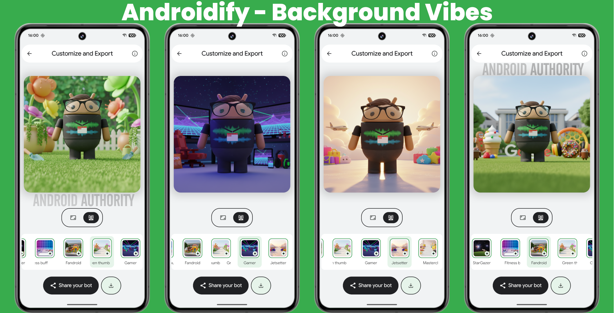 Background options in Androidify