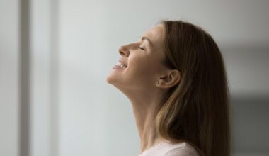 Blissful Woman Happy Smiling Satisfied Relaxed