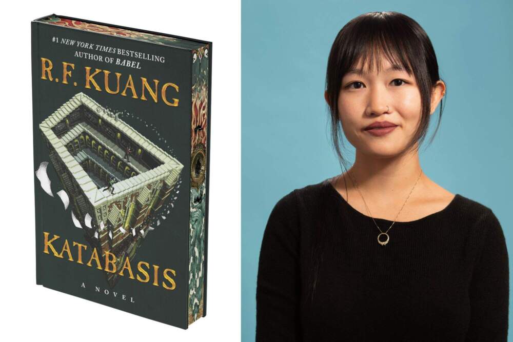 The cover of &quot;Katabasis&quot; and author R.F. Kuang. (Courtesy of HarperVoyager and John Packman)