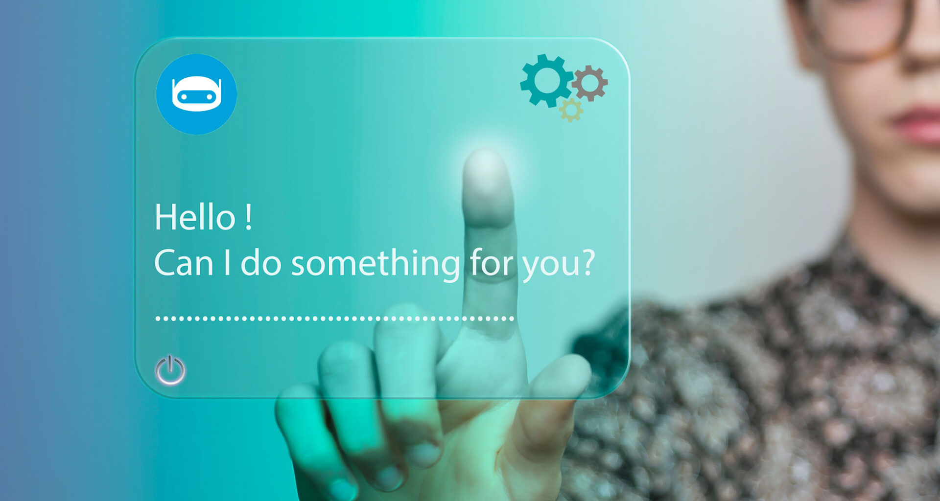 Boy using smart chatbot.