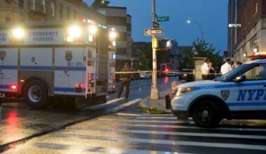 The man was taken to Brookdale Hospital, where he was pronounced dead, authorities said. Police said they recovered a 14-inch butcher knife from the scene.