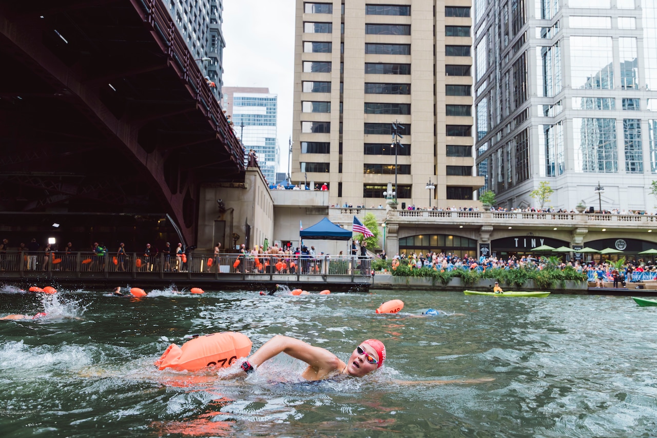 The Chicago River hosted an open swim on Sunday, Sept. 21.