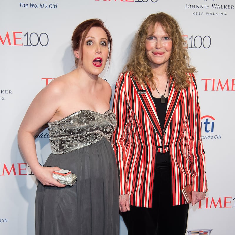 NEW YORK, NY - APRIL 26:  Dylan Farrow (L) and actress Mia Farrow attend the 2016 Time 100 Gala at Frederick P. Rose Hall, Jazz at Lincoln Center on April 26, 2016 in New York City.  (Photo by Michael Stewart/FilmMagic)