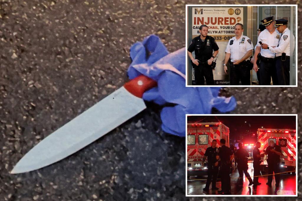 NYPD cop slashed in face by madman with 14-inch butcher knife at precinct as attacker fatally shot after chase