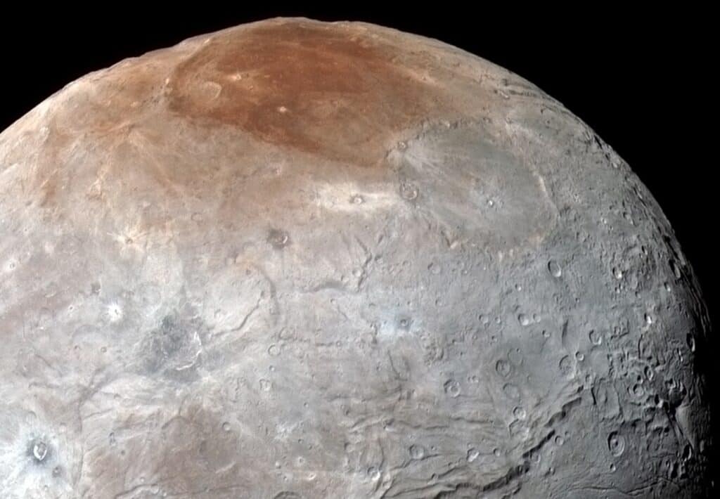 Mordor Macula on Charon showing deposits from Pluto