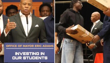 Mayor Adams, Yankees' Jazz Chisholm Jr., announce 350K free computers for NYC students