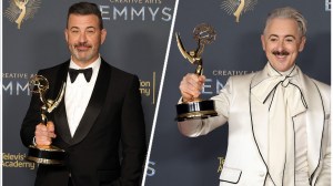 Jimmy Kimmel and Alan Cumming at the 2025 Creative Arts Emmys