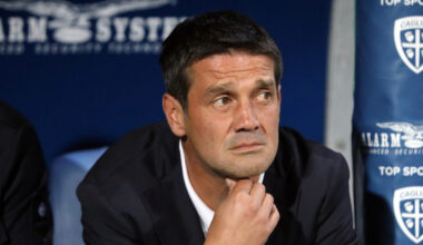 CAGLIARI, ITALY - SEPTEMBER 27: Cristian Eugen Chivu coach of Inter looks on during the Serie A match between Cagliari Calcio and FC Internazionale at Stadio Sant